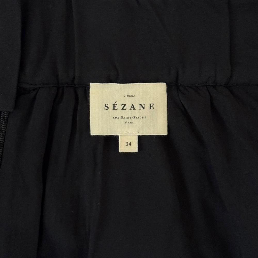 Sezane Maxi Pleated Embroidered Nae Black Skirt - Picture 5 of 6